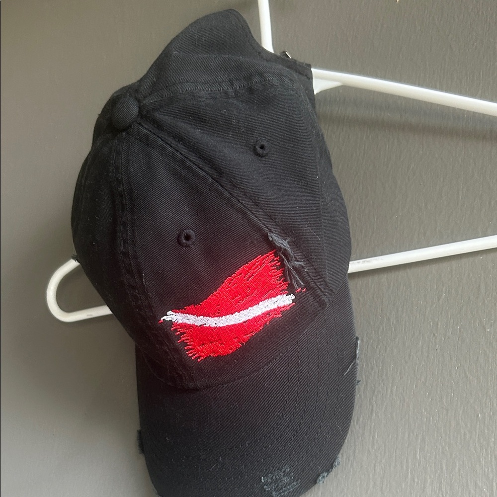 Born of water Black Cap with Red and White Patch